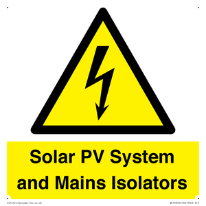 Solar PV System and Mains Isolators